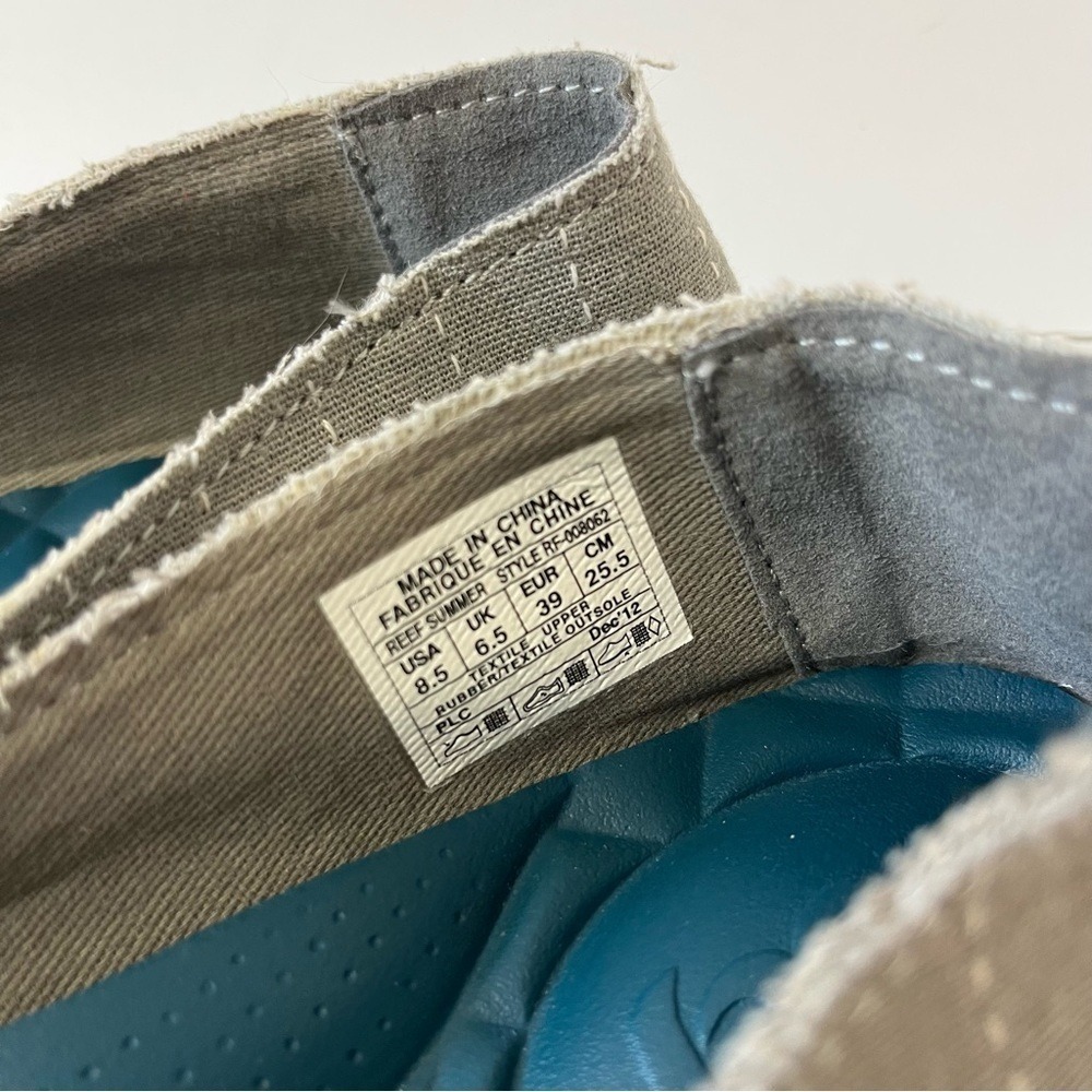 Reef Summer Slip On Gray Striped Shoes 8.5 - Picture 4 of 10